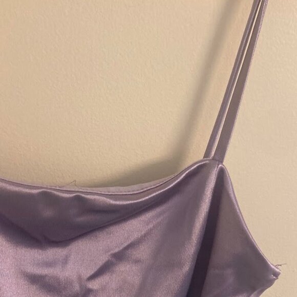 Light Purple Satin Dress - Picture 4 of 5